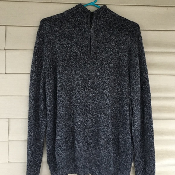 Mens long sleeve sweater with zipper up collar. - Picture 6 of 8